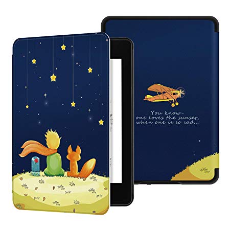 Ayotu Water-Safe Case for Kindle Paperwhite 2018 - PU Leather Smart Cover with Auto Wake/Sleep - Fits Amazon All-New Kindle Paperwhite Leather Cover (10th Generation-2018)，K10 The Boy and Fox