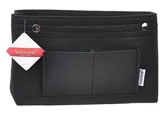 Vercord Handbag organizer,Felt Insert Purse Organizer Bag in Bag 10 Pockets Structure Shaper