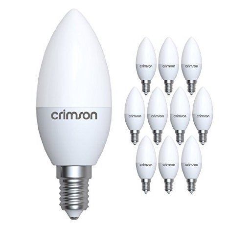 LM® E14 LED Candle Bulbs 5W SES Small Edison Screw C37 Warm White 450 lm 3000K Replaces 40-60 W Incandescent Light Bulbs Pack of 10