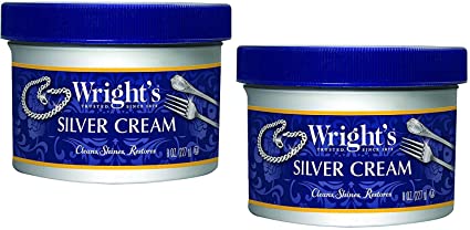 Wright's Silver Cleaner and Polish Cream - 8 Ounce - Ammonia Free - Gently Clean and Remove Tarnish Without Scratching 2 Pack