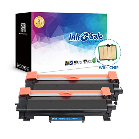 Ink E-Sale Compatible Toner Cartridge for Brother TN730 TN760 TN-760 Toner for Brother HL-L2350DW HL L2370DW XL L2390DW L2395DW DCP-L2550DW MFC L2710DW L2750DW Printer – (2PK High Yield Black)