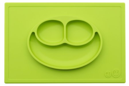 ezpz Happy Mat - One-piece silicone placemat  plate Lime