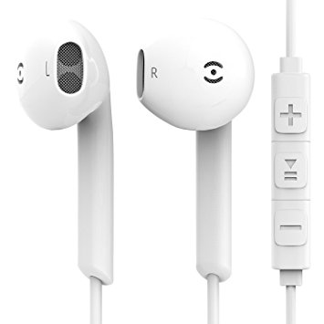 Wired Earbuds, In Ear Earphones with Microphone Stereo Headphone for iPhone 6s 6 5s Se 5 5c 4s Plus Android Galaxy Edge S8 S7 S6 S5 S4 Note 1 2 3 4 7 White (White1) (White)