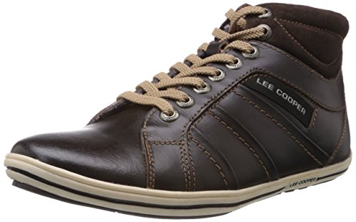 Lee Cooper Men's Brown Leather Sneakers - 8 UK