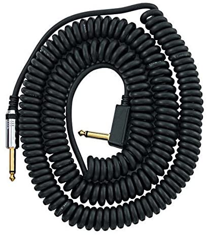 VOX VCC090BK 29.5-Feet Coiled Right Angle Stereo Guitar Instrument Cable, Black