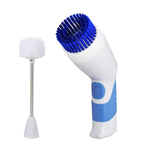 EVERTOP Powered Household Rechargeable Electric Toilet Scrubber, Cordless Bathroom Brush, Automatic Scrubber Blue