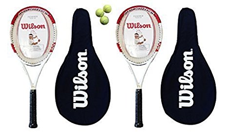 Wilson 2 x Federer BLX Tennis Rackets with 3 Tennis Balls and Cover