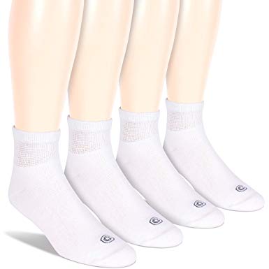 Doctor's Choice Men's Non-Binding Diabetic Circulatory Full Cushion Crew & Quarter 4 Pack Socks, Shoe Size: 6-12.5