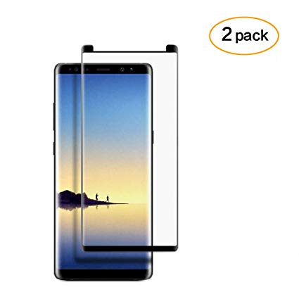 [2-Pack] DeFitch Galaxy Note8 Screen Protector, [3D Curved Edge] Ultra Clear 9H Hardness Tempered Glass Screen Protector Bubble-Free Film for Samsung Galaxy Note 8 [Black]