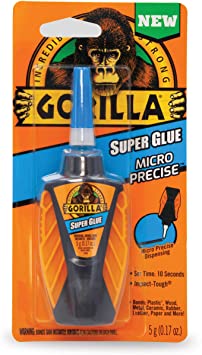 Gorilla Micro Precise Super Glue, 5 Gram, Clear, (Pack of 1)