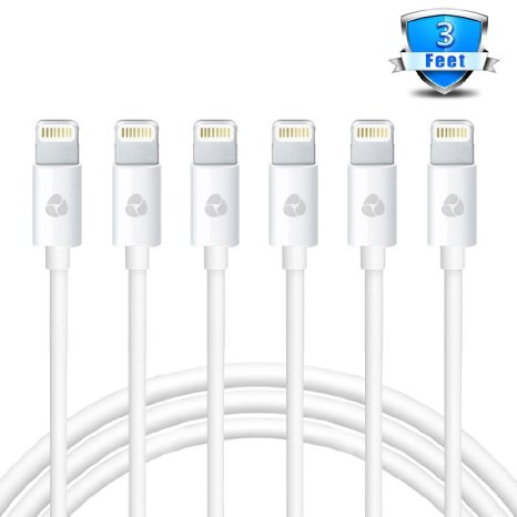 Certified XPAC® 3 Feet / 1 Meter [ Heavy Duty ] Lightning to USB Cable for iPhone iPad and iPod（6 Pack）