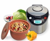VitaClay VM7900-8 Smart Organic Multi-CookerRice Cooker Brushed Stainless Steel and Black