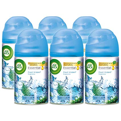 Air Wick Freshmatic 6 Refills Automatic Spray, Fresh Waters, (6X6.17oz), Air Freshener
