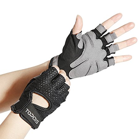 TOPAIS Cycle Gloves – Half Finger Light Pad Gloves for Gym Riding and More – Women and Men Sporting Gloves