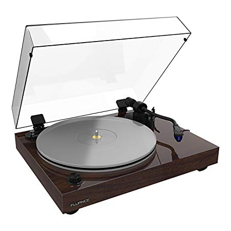 Fluance RT85 Reference High Fidelity Vinyl Turntable Record Player with Ortofon 2M Blue Cartridge, Acrylic Platter, Speed Control Motor, Solid Wood Plinth, Vibration Isolation Feet - Walnut