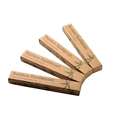 Easyinsmile Plant-based Bamboo Toothbrush Adult Size 4 PCS