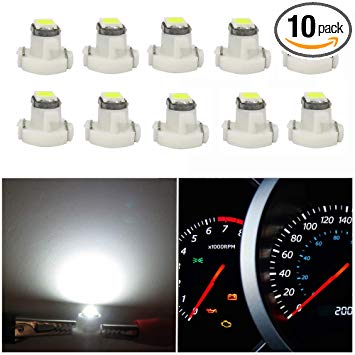WLJH 10x White T3 Neo Wedge Led 3030 SMD Chip 8mm Base Led Car Dash Instrument Clock Light Check Engine Transmission HVAC AC Heater Climate Control Bulb Lamps Radio Switch Indication Bulb Replacement