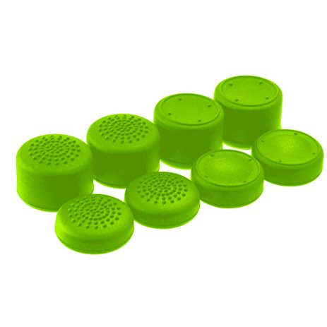 AceShot Thumb Grips (8pc) for Xbox One (& One S) by Foamy Lizard ® Sweat Free 100% Silicone Precision Raised Antislip Rubber Analog Grips For Xbox One Controller (8 grips) GREEN