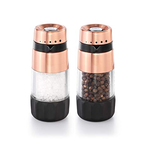 OXO 11254600 Good Grips Accent Mess-Free Salt & Pepper Grinder Set One Size Copper