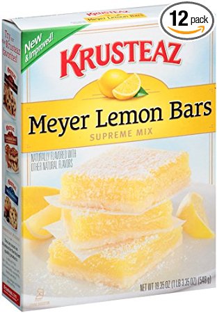 Krusteaz Lemon Bars Supreme Mix, 19.35-Ounce Boxes (Pack of 12)