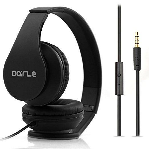 DAIRLE P49 Foldable Headphones with Microphone - Black