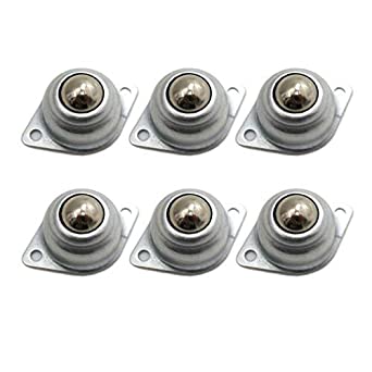 DGQ 5/8" Swivel Ball Caster Roller Transfers Set of 6 Swivel Ball Castor Furniture Trolley Screw Mounted Round Casters