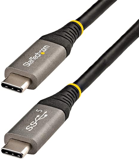 StarTech.com 6ft (2m) USB C Cable 5Gbps USB-C Cable - USB 3.1/3.2 Gen 1 Type-C Cable - 100W (5A) Power Delivery Charging, DP Alt Mode - USB C to C Cord - Charge & Sync (USB315CCV2M)