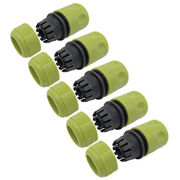 Plastic 5/8 Inch Garden Hose Repair Kit Quick Connect Raw Hose Connector - 5 Pack