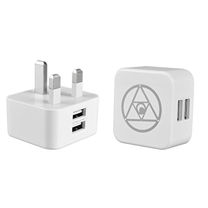 Portable Dual USB Charger Plug - 3.0A 2-Port USB Wall Main Charger And Two Phones Multi Charging Plug For Apple iPhone 7 / 7 Plus, iPhone 6 / 6 Plus, iPad Air / Mini, Samsung Galaxy S8 / S8 Edge, S6 / S6 Edge, Samsung Galaxy Tab, Tablets Electronic, And More Smart Electronics