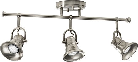 Lithonia Lighting LTFLSKT MR16GU10 LED 27K 3H BN M4 Led 3 head Flare Skirt Fixed Track Kit, 21W, Brushed Nickel