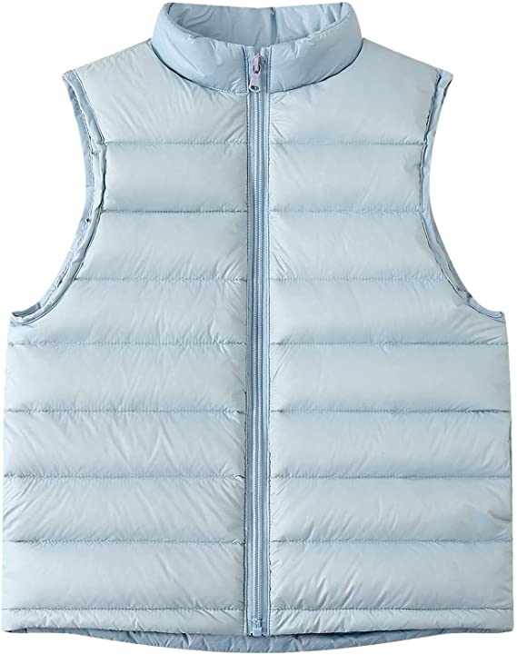 Kids Winter Snow Puffer Down Vest Softshell Quilted Padded Sleeveless Jacket Ultra Light Classic Waistcoat 3-10 Years