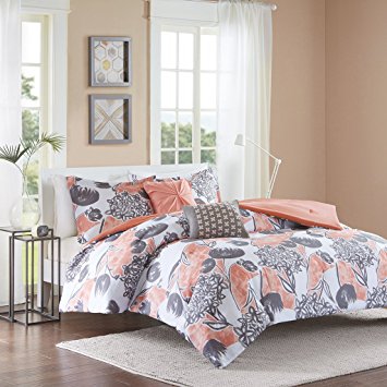 Intelligent Design ID10-732 Marie Comforter Set Full/Queen Coral,Full/Queen