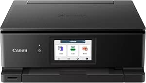 Canon PIXMA TS8750 Imprimante Photo et bureautique Multifonction Copie Jet d'encre Couleur WiFi Recto-Verso et Scanner, 6 Cartouches séparées, Noir