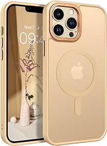 BENTOBEN for iPhone 13 Pro Max Phone Case,iPhone 13 Pro Max Magnetic Case [Compatible with MagSafe] Translucent Matte Shockproof Women Men Protective Case Cover for iPhone 13 Pro Max 6.7",Light Gold