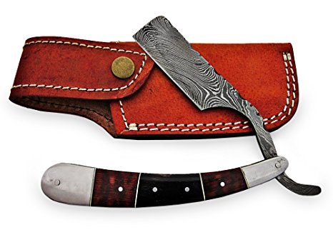 Asroc Deluxe quality Straight Razors Damascus steel Blade Horn handle