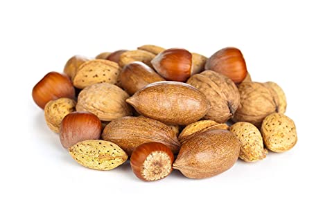 Anna and Sarah Premium Mixed Nuts in Shell, 2 Pound Bag, California Jumbo Chandler Walnuts, Extra Large Pecans, California Almonds, Large Oregon Hazelnuts, 2 Lbs