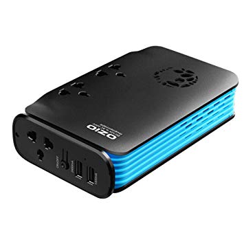 Aztine 200W Car Power Inverter DC 12V to AC 220V-240V Converter with Three AC Outlets and Dual USB - Charging Your Laptop, iPad, iPhone, Huawei, Tablet, PSP & Smartphone