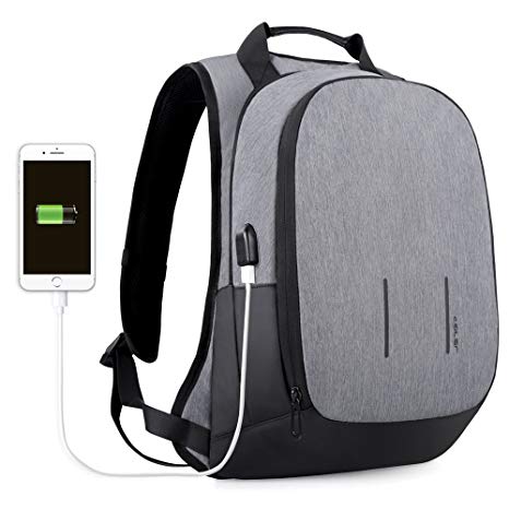 JSVER Laptop Backpack, Water Resistant Business Travel Bag USB Charging Port Fits up to 15.6 inch Laptop