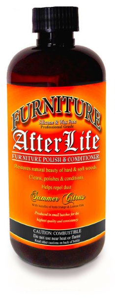 Furniture Afterlife Professional Wood Polish and Conditioner with benefits of both Orange and Lemon Oils Silicone and Wax Free 16 Ounce Bottle