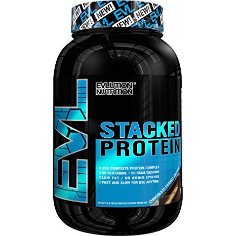 Evlution Nutrition EVL Stacked Protein 25 Servings 2 Pounds (Chocolate Peanut Butter)