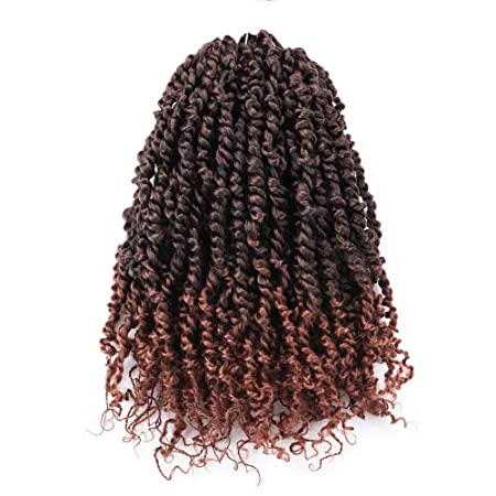 ToyoTress 8 Packs Tiana Pre-Twisted Passion Twist Hair Pre-Looped Passion Twists Crochet Braids Made Of Bohemian Hair Synthetic Braiding Hair Extension (14 Inch, T1B/30)