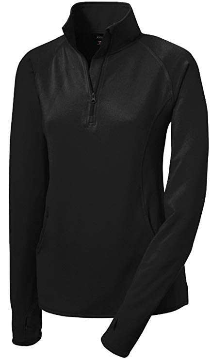 Ladies Moisture Wicking Stretch 1/2-Zip Pullover Sweatshirts. Sizes XS-4XL