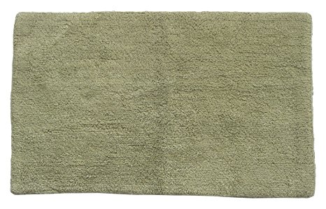 Chardin Home - 100% Pure Cotton - Canton reversible Bath Rug, 21''x34'' highly absorbent & heavy duty bathroom mat, Sage Green