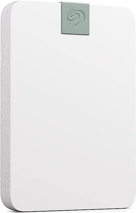 Seagate Ultra Touch HDD 2TB External Hard Drive - 7mm, Cloud White, Post-Consumer Recycled Material, 6mo Dropbox and Mylio, Rescue Services (STMA2000400)