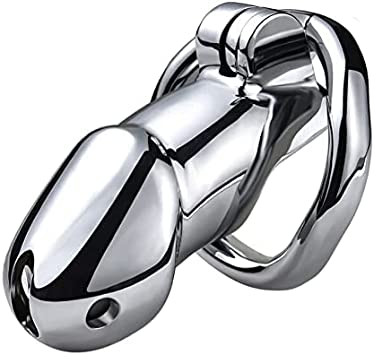 Male Chastity Device Cock Cage - UTIMI Average Size Chastity Cage with 3 Active Rings & Keys Adult Sex Toy for Men Penis Exercise Zinc Alloy (Silvery)