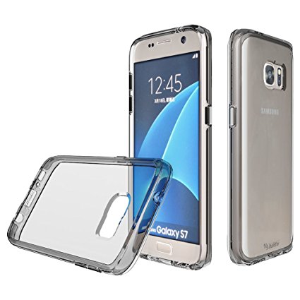 Galaxy S7 case, galaxy 7, Toiko [Invisible-Guard] A semi-transparent clear protective,two layers perfect fit for Samsung Galaxy s7 (2016) G930, G930F, G930FD mobile phone case (Smoke Grey)