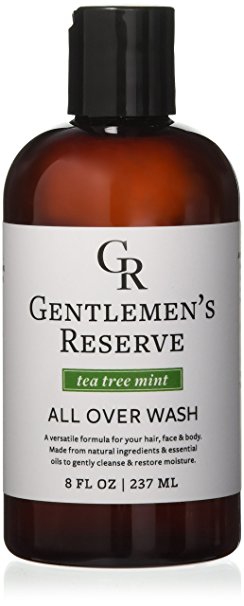 Men's Organic Tea Tree Mint Wash 3 in 1 - Shampoo   Body Wash   Face Wash - All Natural & Organic - Good for Normal, Dry Skin or Sensitive Skin (Tea Tree Oil & Peppermint)