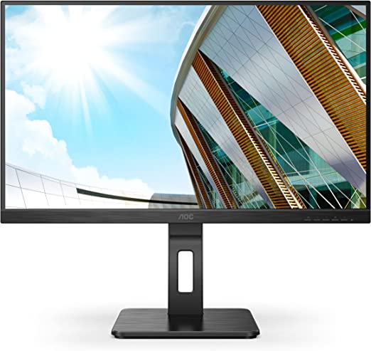 AOC U27P2CA 27" 4K Frameless Monitor, UHD 3840 x 2160, USB-C Docking, Height Adjustable Stand