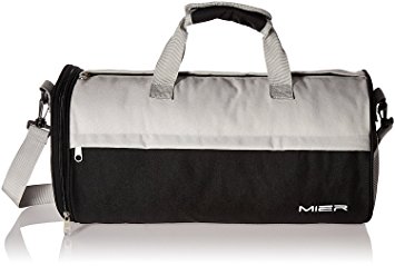 MIER Barrel Sports Bag Small Gym Bag with Shoes Compartment for Men and Women, 2 Size (Small size, Black)