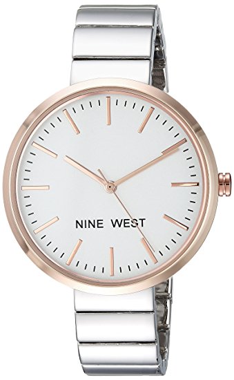 Nine West Women's Quartz Metal and Alloy Dress Watch, Color:Silver-Toned (Model: NW/1987SVRT)